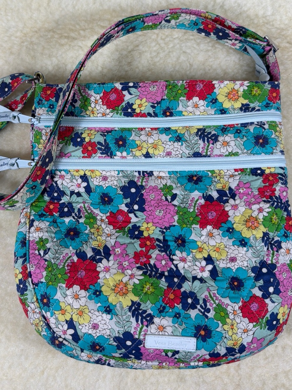 Vera Bradley Bright Floral Quilted Crossbody “Far Out”